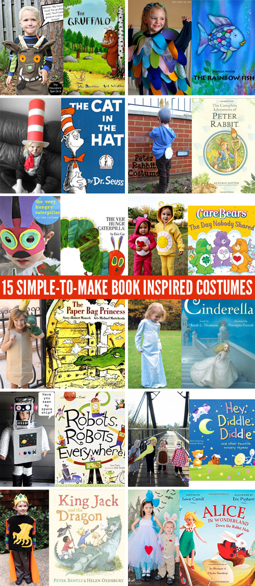 15 Simple-to-Make Book Inspired Costumes for Book Week or World Book Day or Halloween