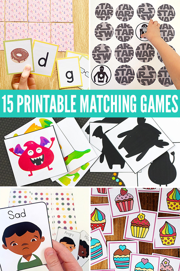 15 Printable Matching Games for Kids