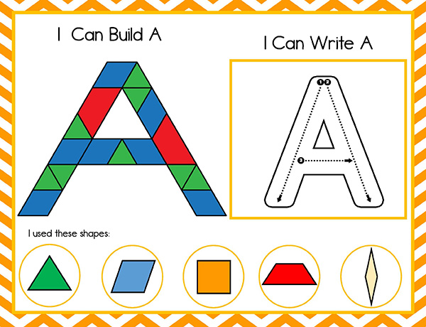 Alphabet pattern block mats