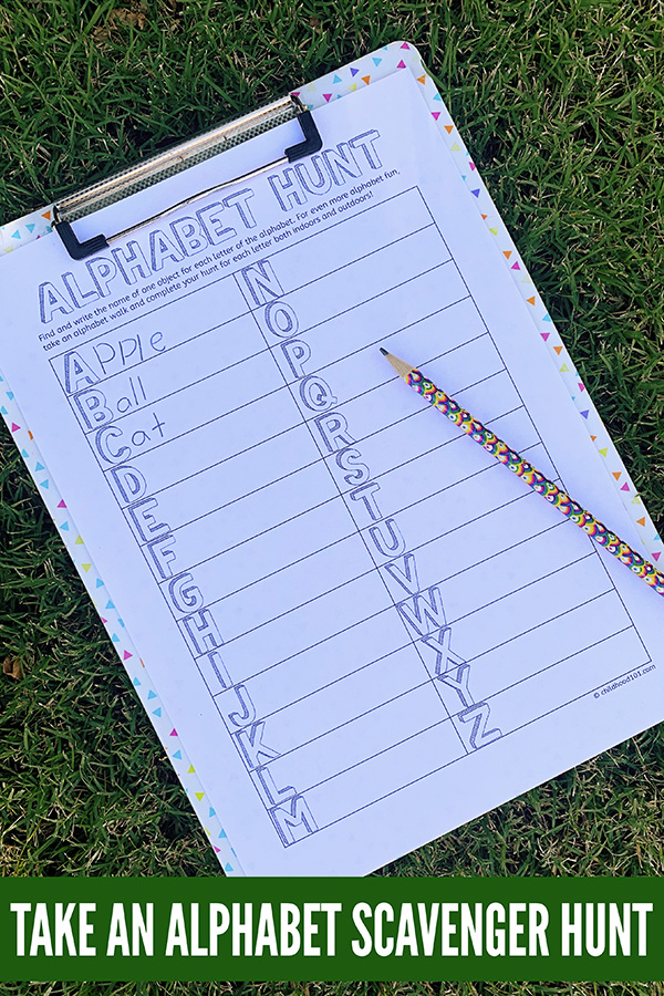 Alphabet scavenger hunt printable