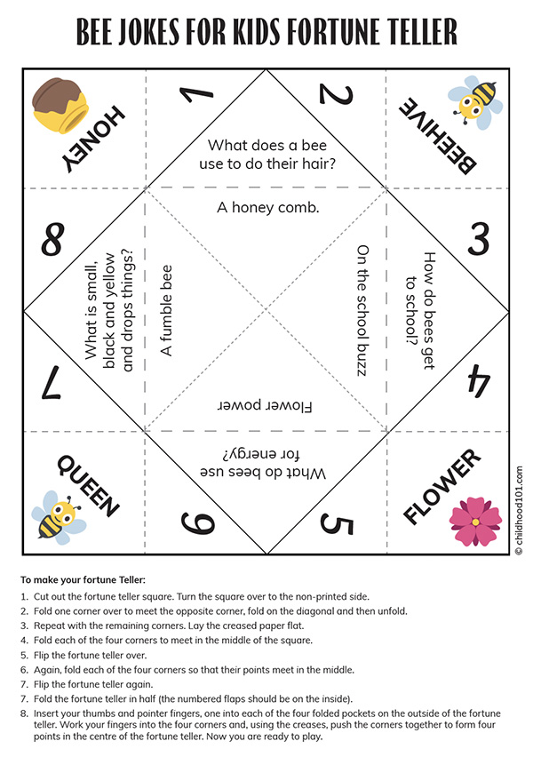 Bee Jokes fortune teller game