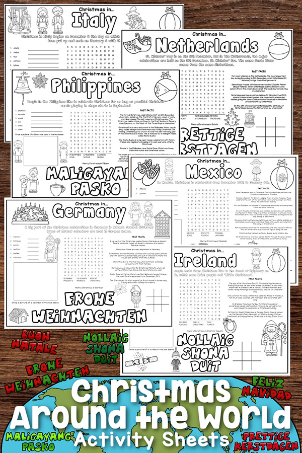 Christmas Around the World Worksheets