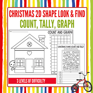 Christmas Shapes Math Count Tally Graphing