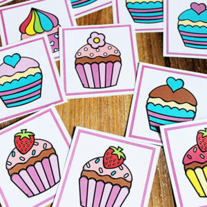 Visual discrimination game: Cupcake memory matching