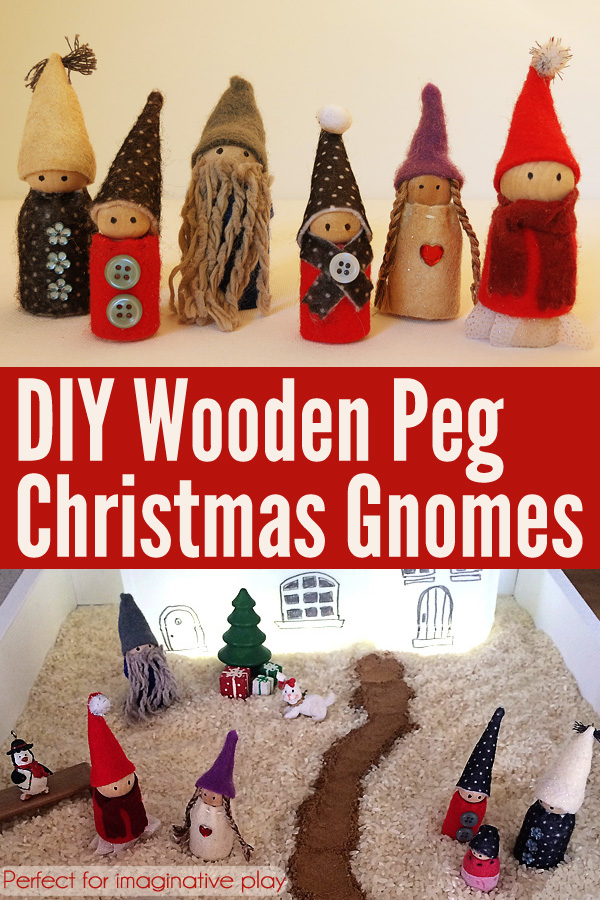 DIY Wooden Peg Imaginative Play Gnomes