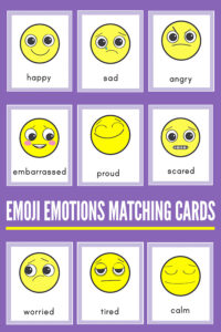 Emoji emotions matching cards