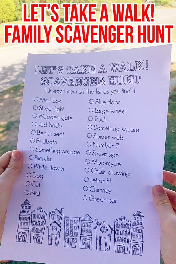 Family scavenger hunt printable