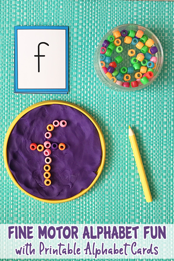 Fine motor alphabet fun with free printable alphabet cards