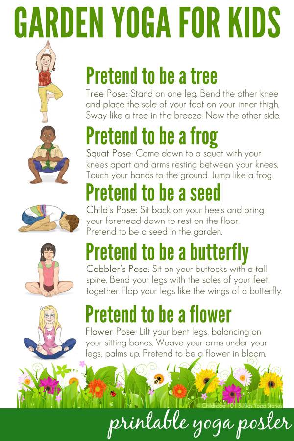 Garden Yoga for Kids: Free Printable Poster