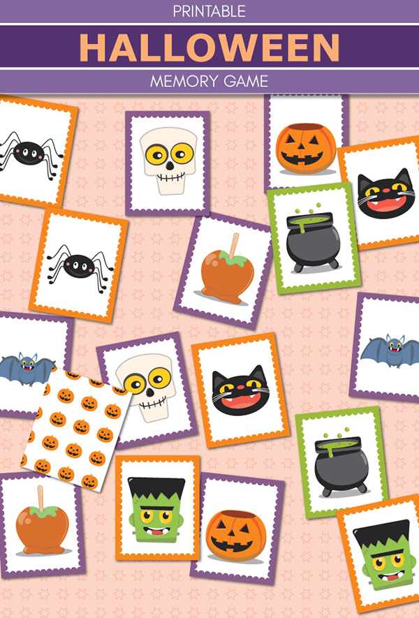 Halloween activities for kids: Free printable memory match game