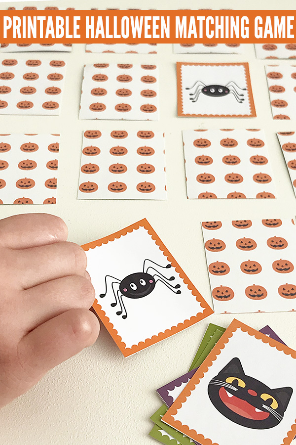 Halloween activities for kids: Printable Halloween memory match game