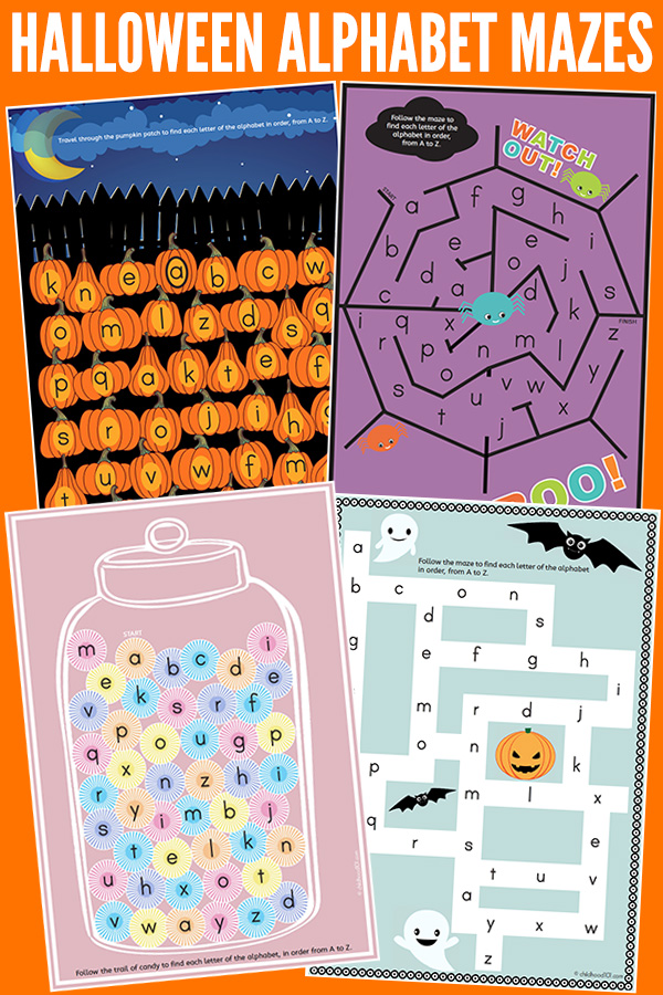 Halloween alphabet mazes