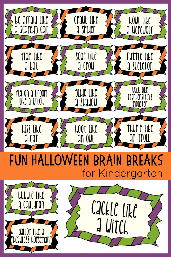 Halloween Brain Breaks for Kindergarten