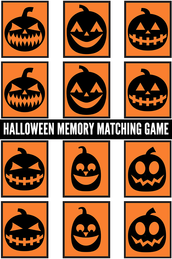 Halloween memory matching game printable