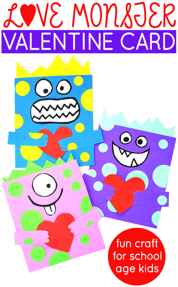 Love Monster Valentine Card Craft for school age kids