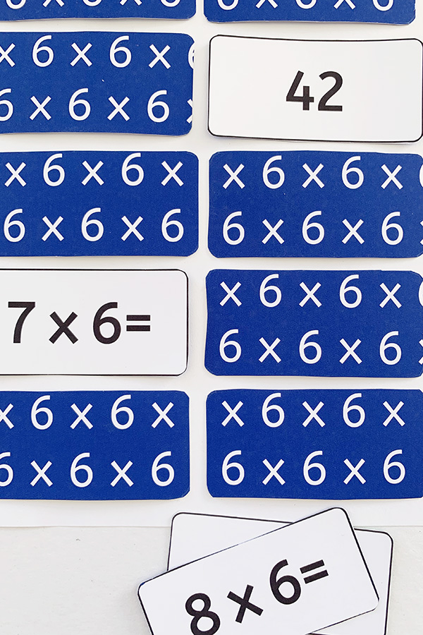 Multiplication matching game printable