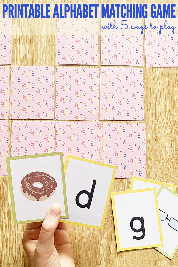 Printable alphabet memory matching game