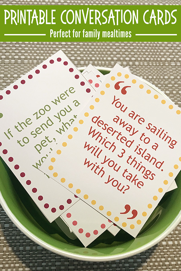 Printable conversation cards for families