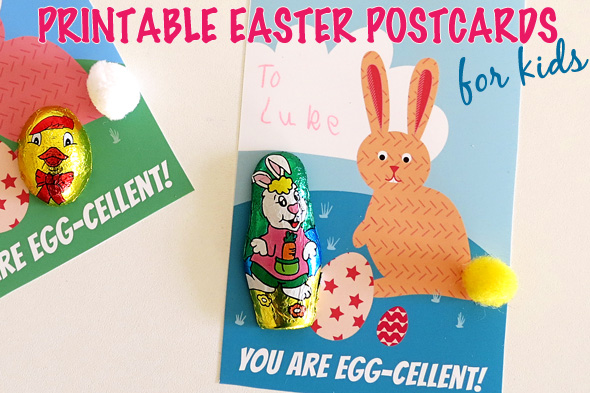 YOU ARE EGG-CELLENT! Easter craft and free printable postcard for kids to make for family, friends or classmates