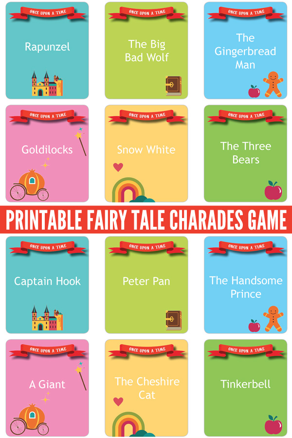 Printable Fairy Tale Charades Game: Perfect for family game night, class groups and youth groups