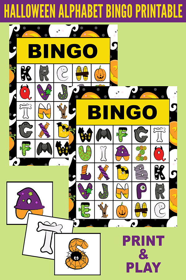 Printable Halloween Alphabet Bingo Game