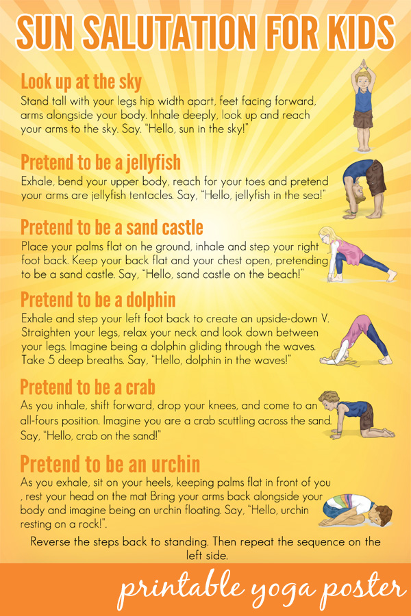 Yoga for Kids: Printable Sun Salutation Sequence