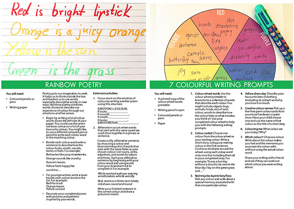 Rainbows and Kaleidoscopes sample literacy pages