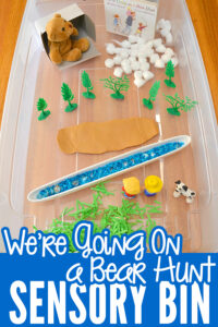 We're Going On a Bear Hunt story sensory bin