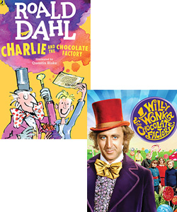 Willy Wonka and the Chocolate Factory book and movie