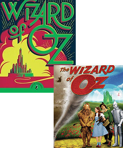 Wizard of Oz book and movie